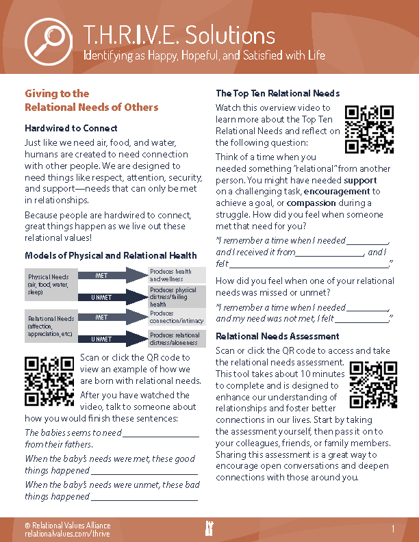 Giving to the Relational Needs of Others